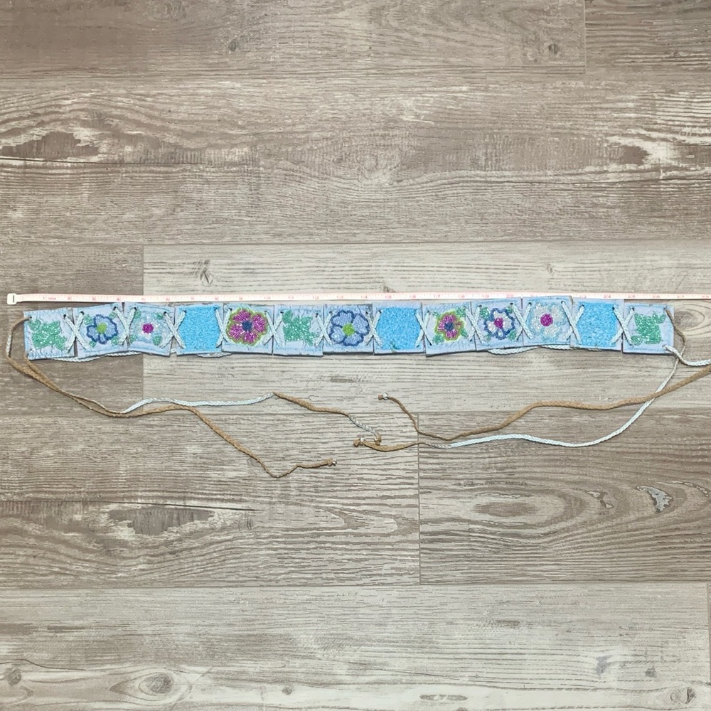 Chan Luu Floral Beaded Belt - Lt Blue - Picture 9 of 11